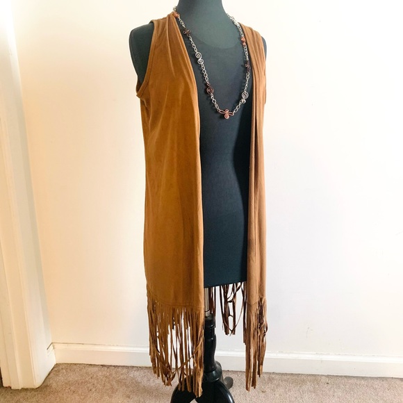 Say What Boho Fringe Vest Size MD - Picture 6 of 7
